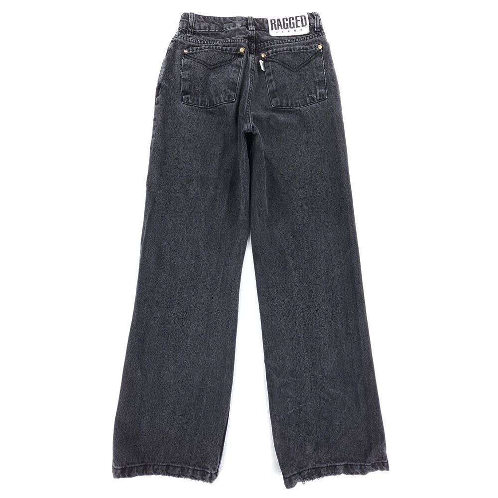 FREE PEOPLE The Ragged Priest Trip Skater Jeans 90s Wide Baggy Y2k Black Denim - Picture 5 of 7